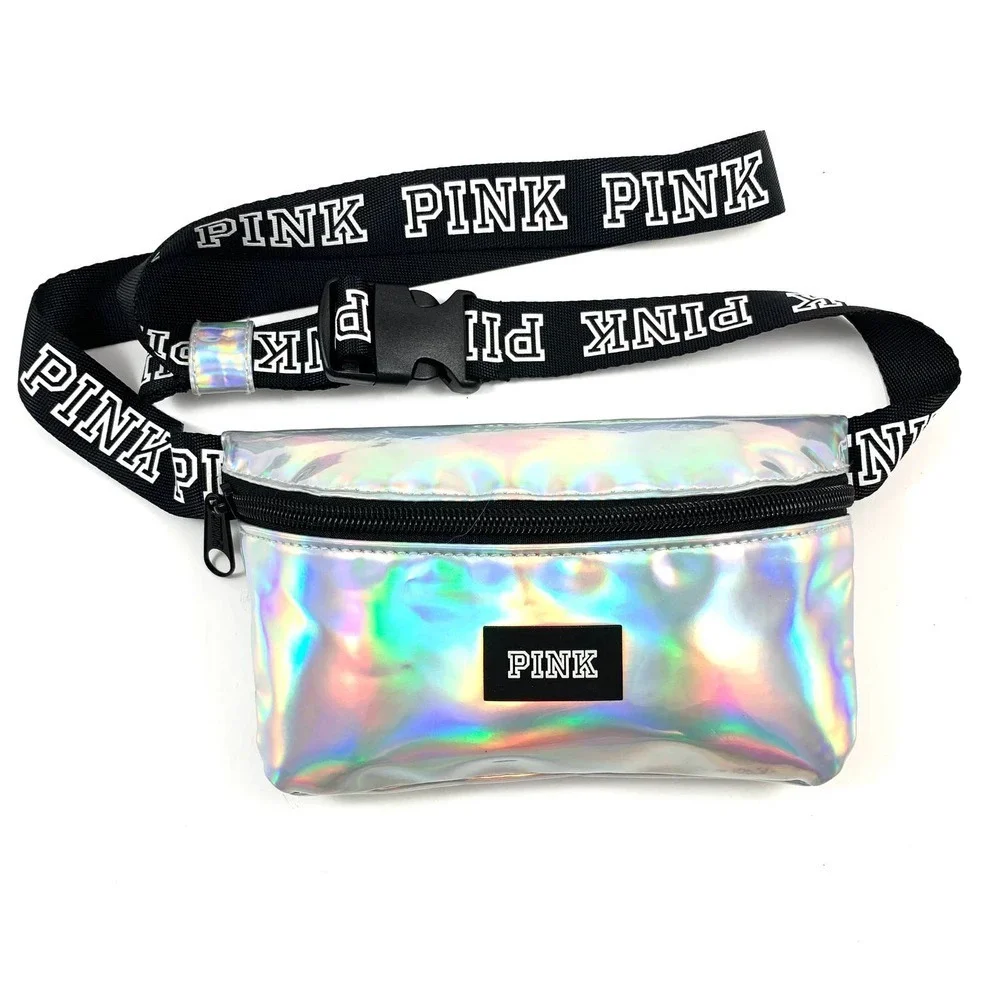 VICTORIA'S SECRET PINK iridescent holographic silver fanny pack - Picture 6 of 6